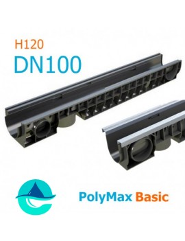 Лоток PolyMax Basic DN100 H120 - водоотводный пластиковый