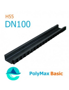 Лоток PolyMax Basic DN100 H55 - водоотводный пластиковый