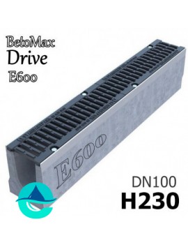 BetoMax Drive ЛВ-10.16.23-Б лоток бетонный водоотводный с решеткой чугунной щелевой ВЧ-50 кл. E